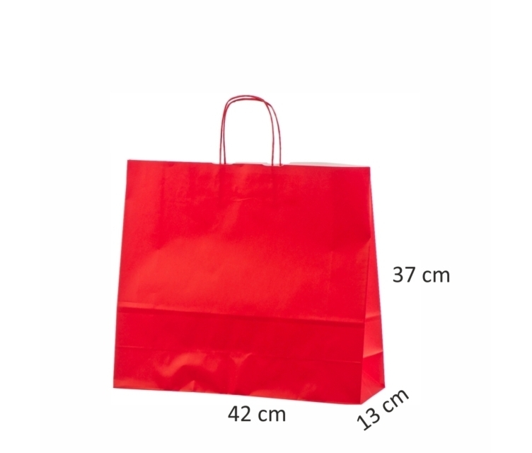 Røde papirsposer42x13x37 cm