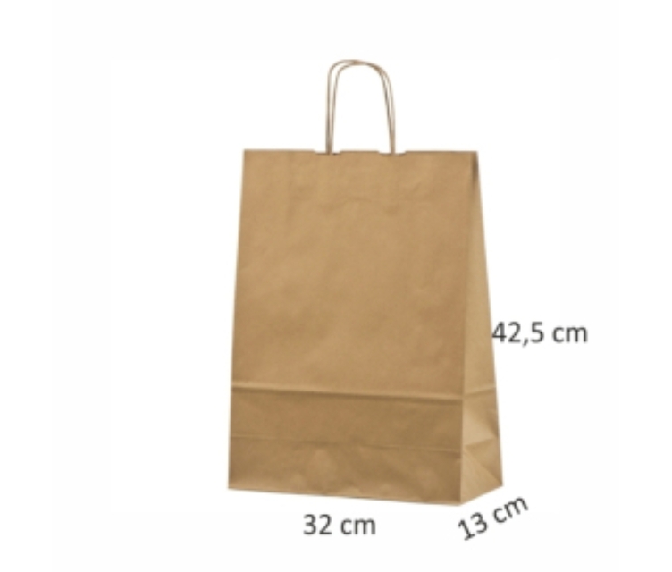 Miljøvennlige papirposer med tvunnet hank32x13x42,5 cm