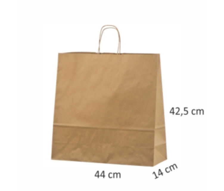 Miljøvennlige papirposer med tvunnet hank44x14x42,5 cm