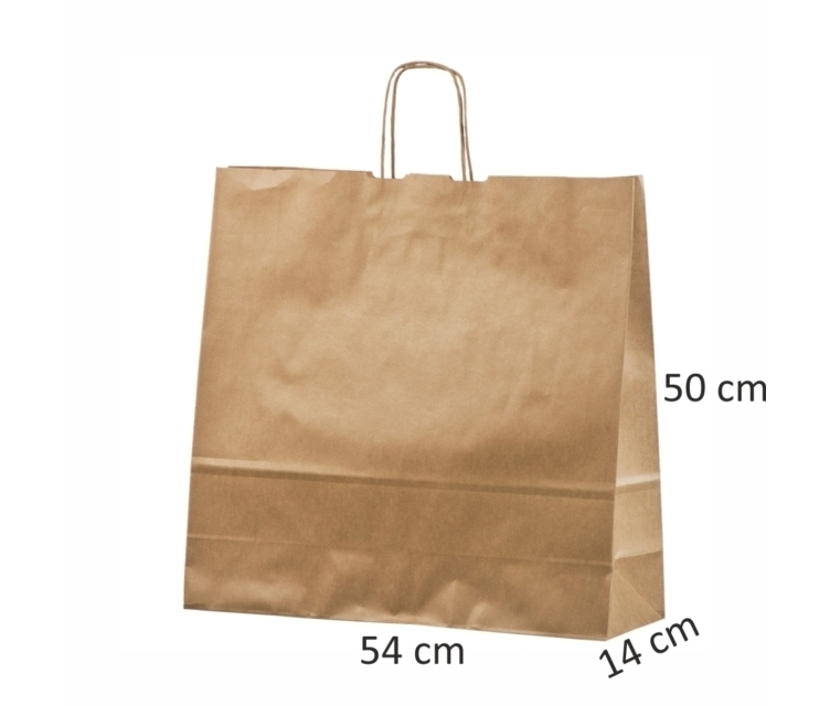Miljøvennlige papirposer med tvunnet hank54x14x50 cm
