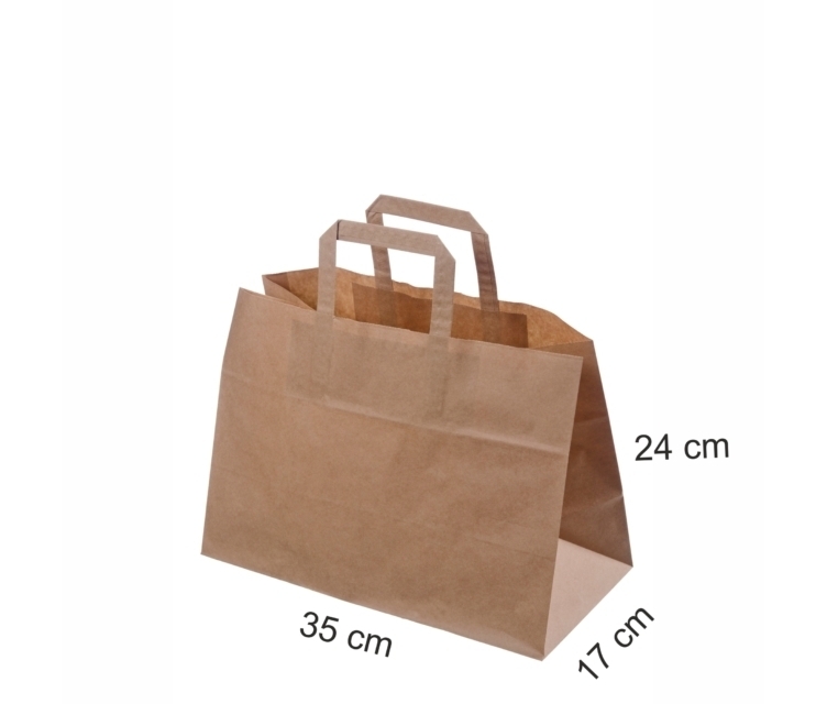 Mljøvennlige papirposer med flat hank35x17x24